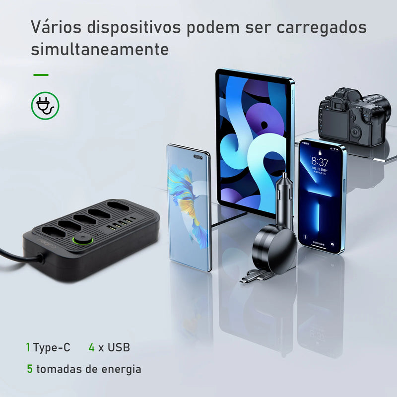 Tomada de extensão, filtro de linha, extensão de energia, soquete USB, plugue, plugue de água, filtro de linha do Brasil, 100-220V,10A